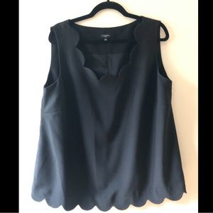 Talbots Scallop Edge Sleeveless Top